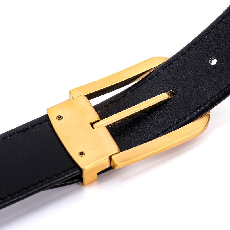 Mei Mary Men's genuine crocodile leather belt - seamless belly skin, 3.5cm width, business casual style with 304 stainless steel buckle