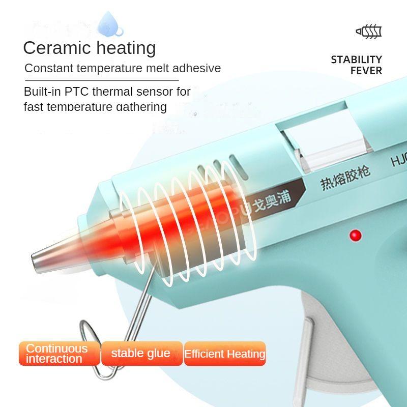 30W Children's Glue Gun Mini Hot Melt Glue Gun Electric Temperature Gun Set with Transparent Glue Stick 7x100mm Electric Tool