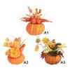 Artificial Pumpkins With Maple Leaves Ornament Fall Harvest Festival Autumn Fall Thanksgiving Halloween Home Desktop Decorations