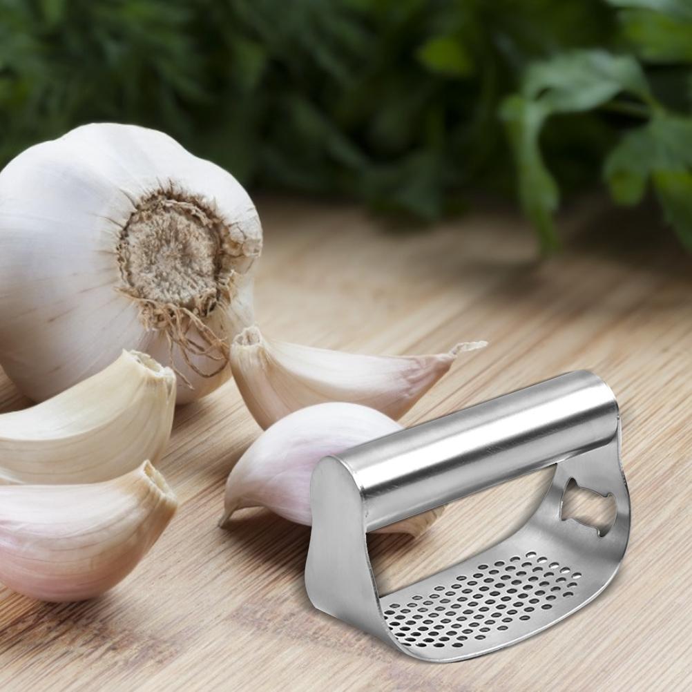 Stainless Steel Garlic Press Mincer Crusher Peeler Chopper with Bottle Opener Kitchen Gadget