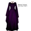 Cosplay Dress Flare Sleeve Vintage Soft Solid Color Large Cuff Maxi Dress for
