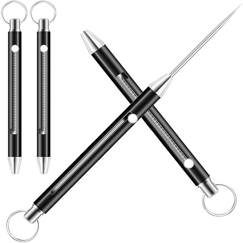 Titanium Alloy Toothpick Portable Toothpick Spring Retractable Keychain Pendant