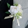 5Pcs Wrist Corsages Bracelets Artificial Rose Boutonniere for Grooms and Bride Wedding Party Proms Suit Decorations