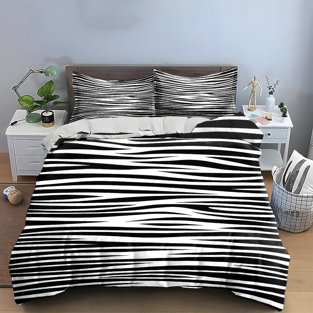 Zebra Stripe Pattern Bedding Set Bedding set (1 duvet cover, 2 pillowcases, duvet not included)