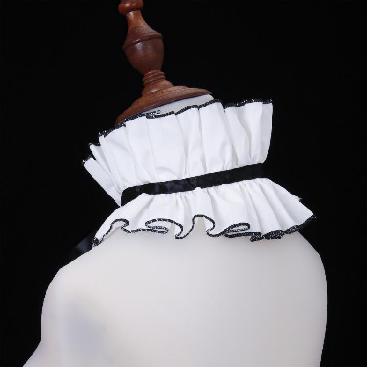 Adjustable Tie Ruffled Collar Vintage For Victorian Age Costumes and Cosplay Halloween Accessory Versatile Collar