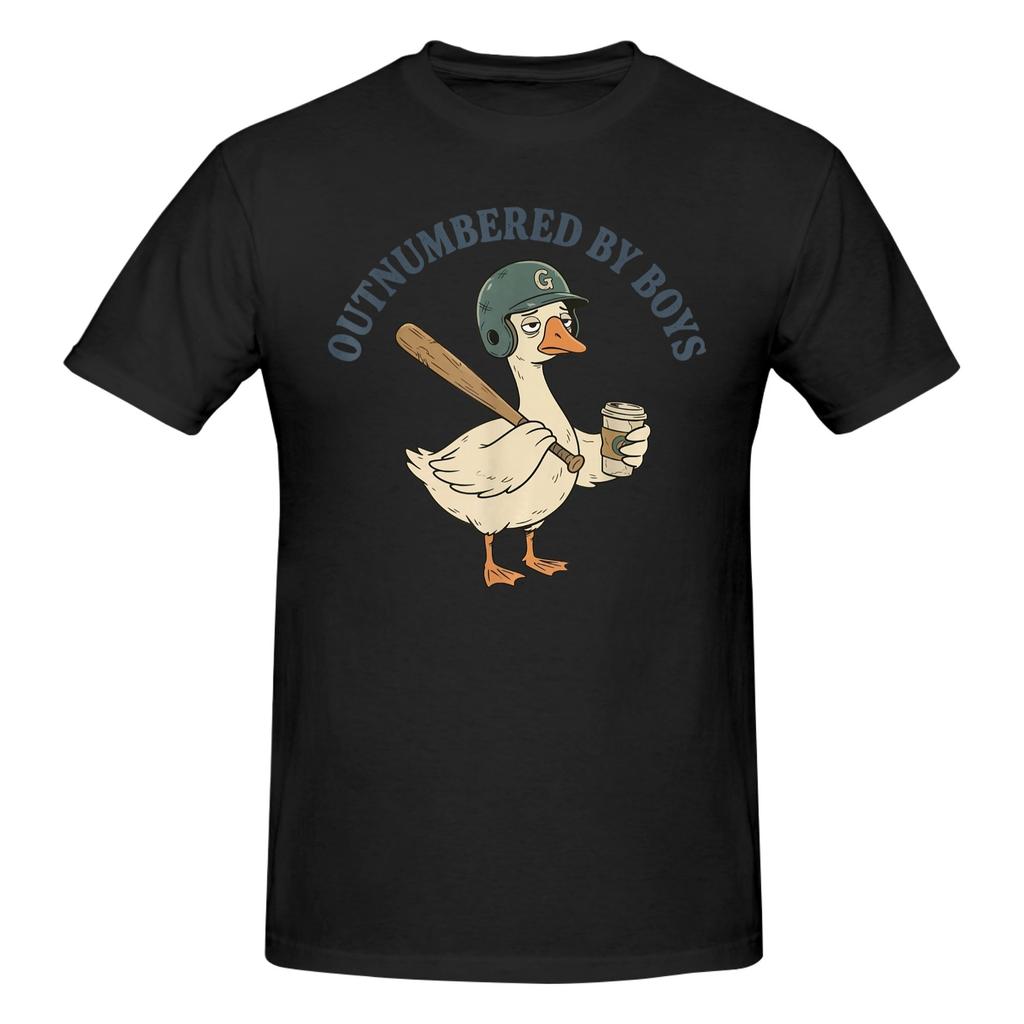 1 Piece Funny Mom Goose Mothers Day Outnumbered By Boys Baseball Funny Graphic 100 Cotton Tshirt Tops Tees For Unisex