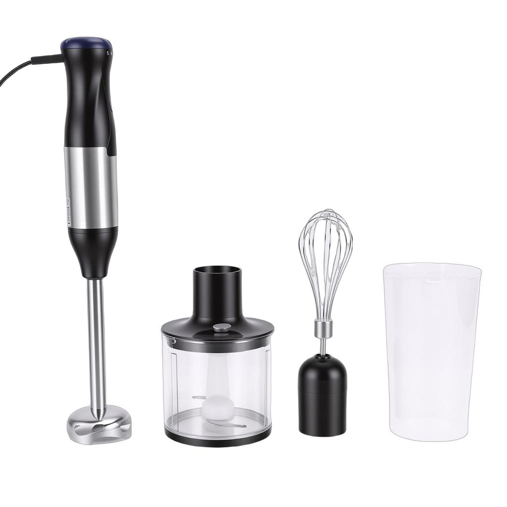Immersion Hand Blender 4 in 1 20 Speeds Food Processor Stick Blender Stainless Steel with Boost Button 500W