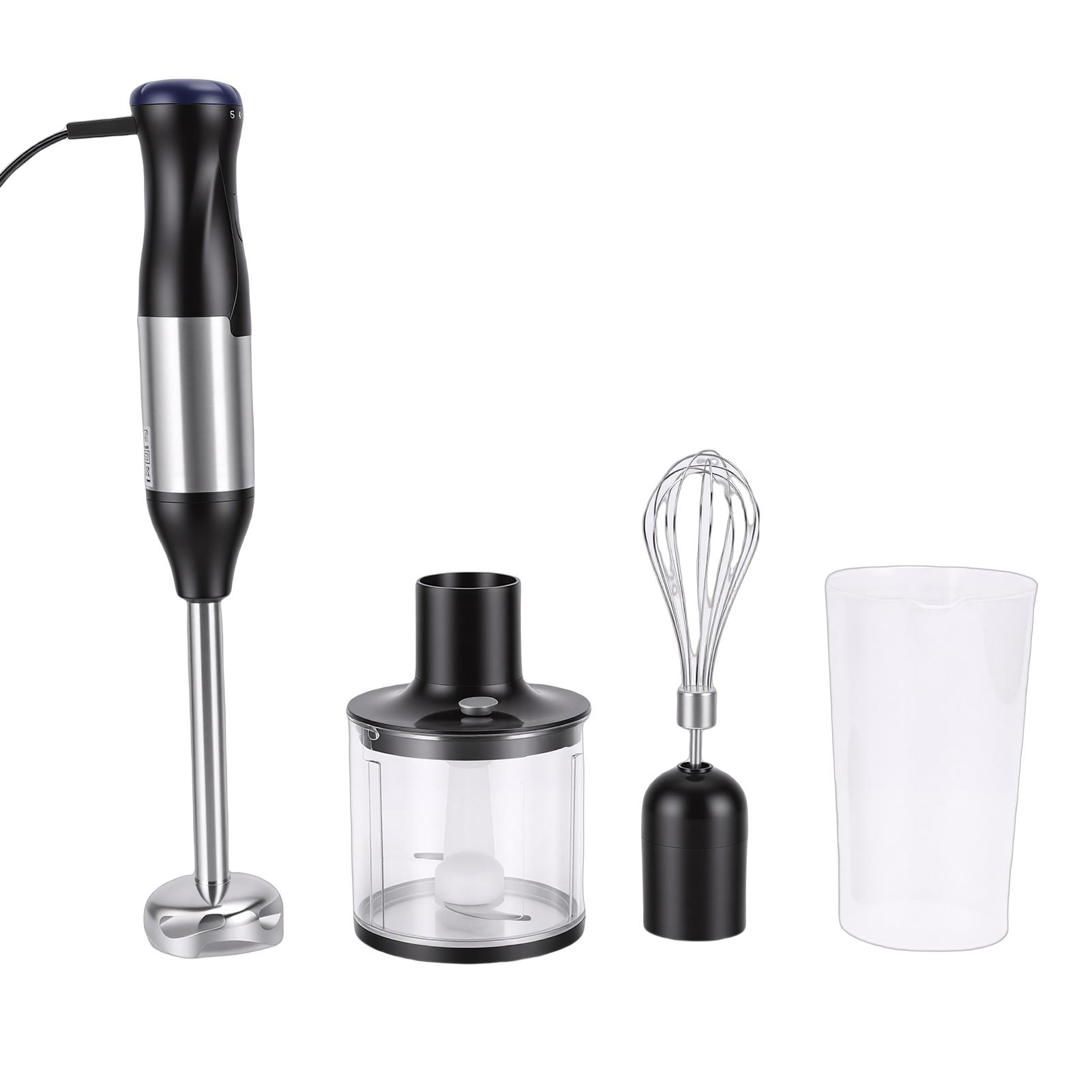 KaiSai Dompelmixer 4-in-1 20 Snelheden Keukenmachine Staafmixer Roestvrij Staal met Boostknop 500W EU-stekker 220V