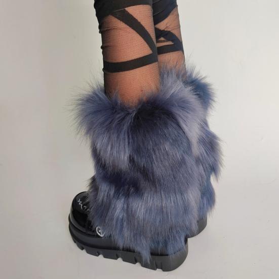 Faux Fur Leg Warmers Women Winter Fuzzy Leg Warmers Soft Furry Boot Cuff Fluffy Boot Sleeves for Party Costume Date Street Wear