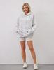 2025 Autumn/Winter Women's Casual Printed Drop Shoulder Hoodie with Pocket