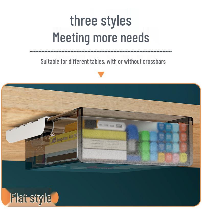 Under-Desk No-Punch Invisible Drawer & Organizer for Cosmetics