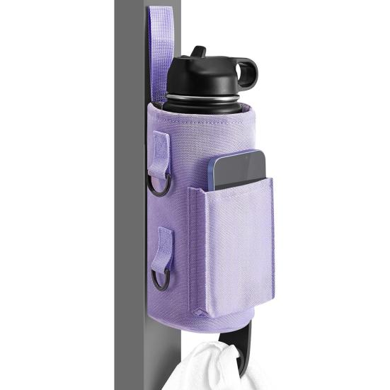 Magnetic Gym Water Bag with Phone Pockets Shoulder Strap Fitness Sports Water Bottle Sleeve Tumbler Carrier Holder Workout Essential