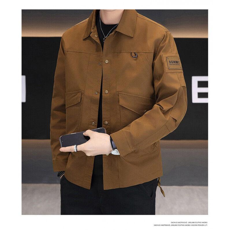 

Куртка мужская весенняя новая рабочая повседневная модная брендовая горная куртка функциональный лацкан универсальная и красивая модная куртка 5XL