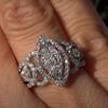 [Vintage Ring] Vintage Copper Engagement Ring | Elegant Promise Ring for Women, with Synthetic Zirconia Inlay, Ideal for Daily Wear and Gift-Giving, P