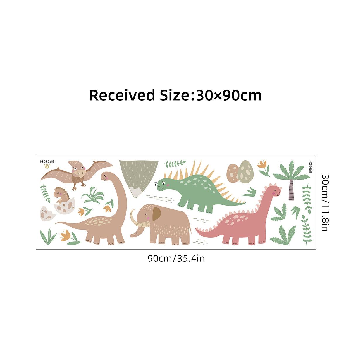 

Cartoon Cute Colored Dinosaur Trees and Animal Wall Stickers Removable for Bedroom Living Room Nursery Decoration Wall Decals 30x90CM