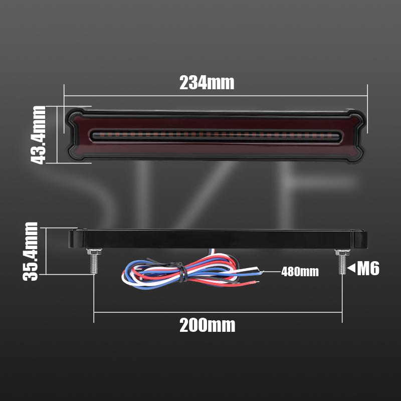 3 In 1 Motorcycle Led Tail Light Sequential Turn Signal Lamp Brake Stop Lights For Moto Pickup Truck Trailer Cargo RV 12V 24V