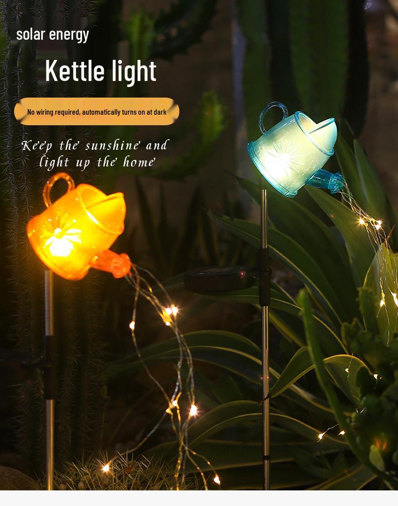 Solar Kettle Sprinkler Light: Creative Outdoor Lawn and Courtyard Decor