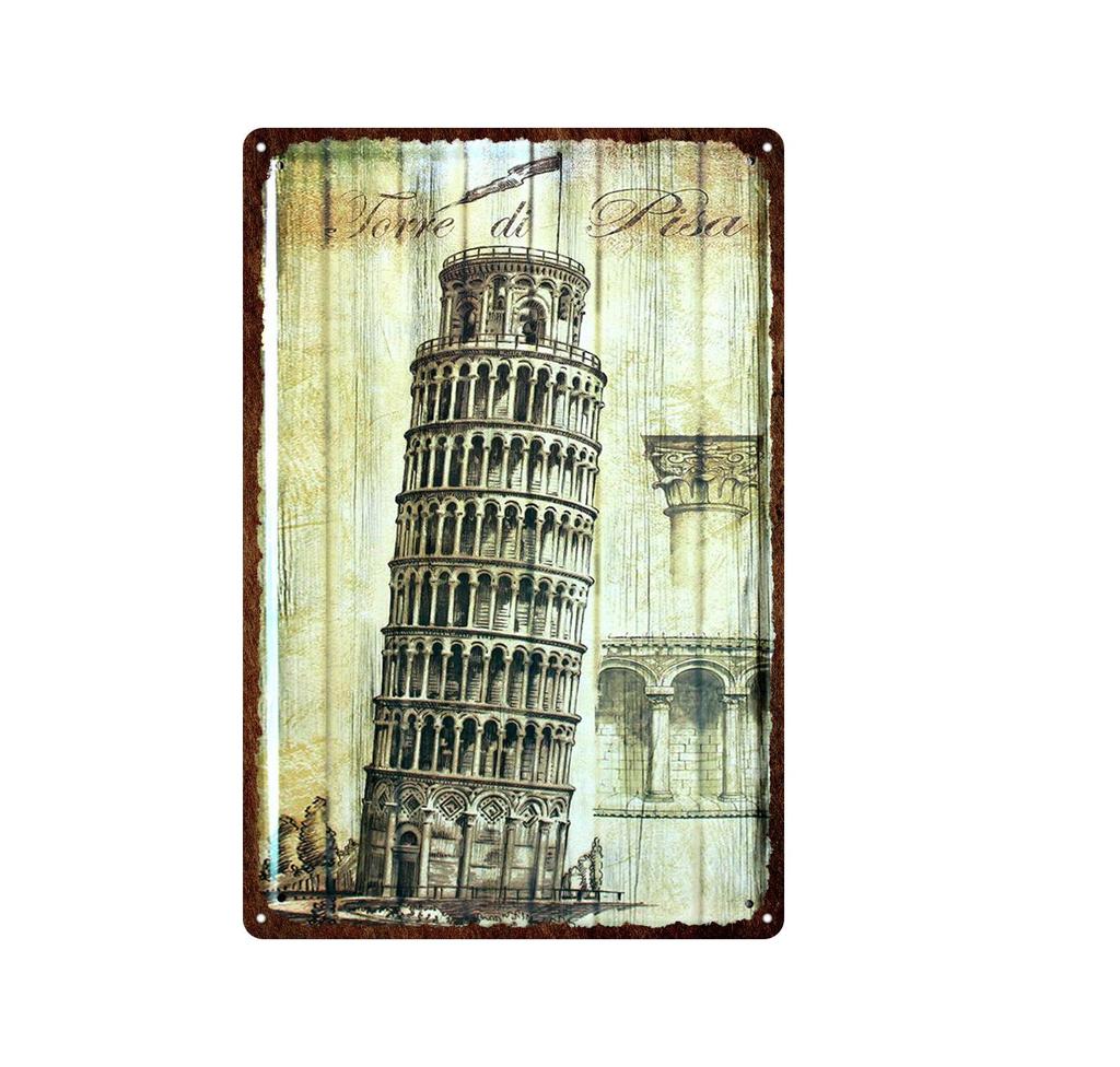 Panneau en métal avec paysage de bord de mer hawaïen Waikiki, célèbre ville touristique rétro, Plaque décorative de surf/voiture, peinture en fer, 20x30cm