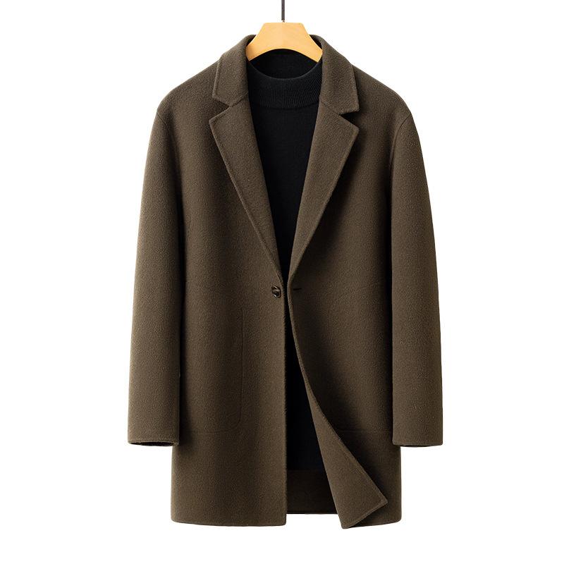 Wool Woolen Coat Men's Short Non-cashmere Coat Korean Version Double-sided Suit High-end Sense