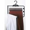 Sawafuji E-SENSE Slacks Hanger EX 3-Tier Black, 368mm Wide, Set of 2, Closet-Friendly, Fits Trousers, Jeans, Extra-Thick Bars, Non-Slip, Non-Marking,