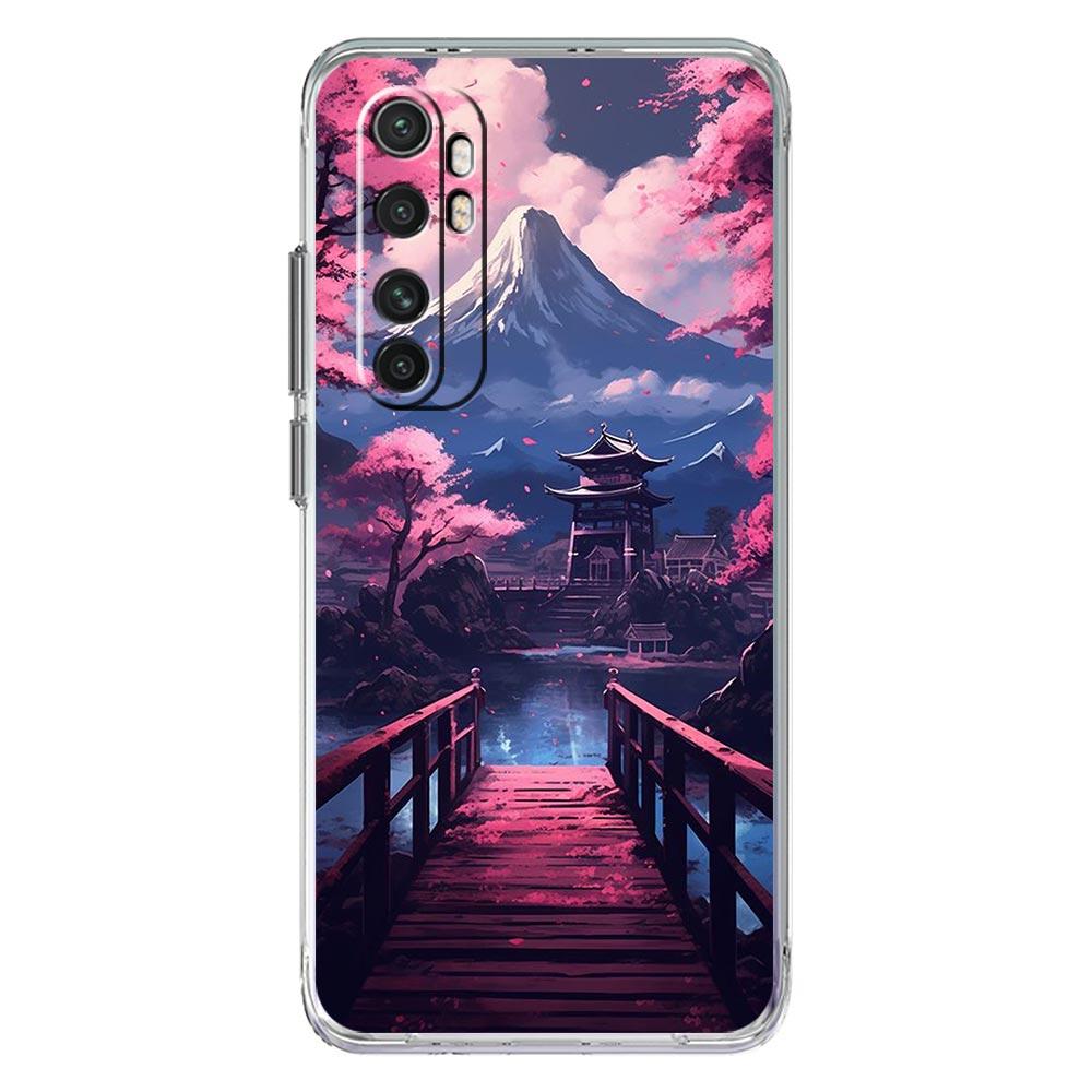 Phone Case For Xiaomi Poco X6 X5 NFC X3 F6 F5 Pro F4 F3 M3 14 13T 12T 12 13 Lite 11 Mi 5G Clear Cover Japanese Landscape