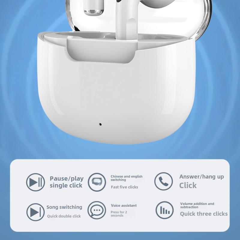 Novos Fones de Ouvido Bluetooth Sem Fio Tws Cápsula Transparente Semi-intra-auriculares Fones de Ouvido Sem Fio