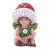 Mushroom Gnome Elf Ornaments Waterproof Desktop Mushroom Elf Sculpture Miniature Fairy Figurine for Bedroom Backyard Balcony