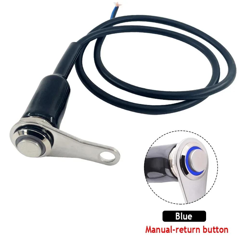 

Нержавеющая сталь 12 В светодиодный переключатель для мотоцикла ВКЛ-ВЫКЛ фара на руль регулируемое крепление водонепроницаемые переключатели кнопка синий