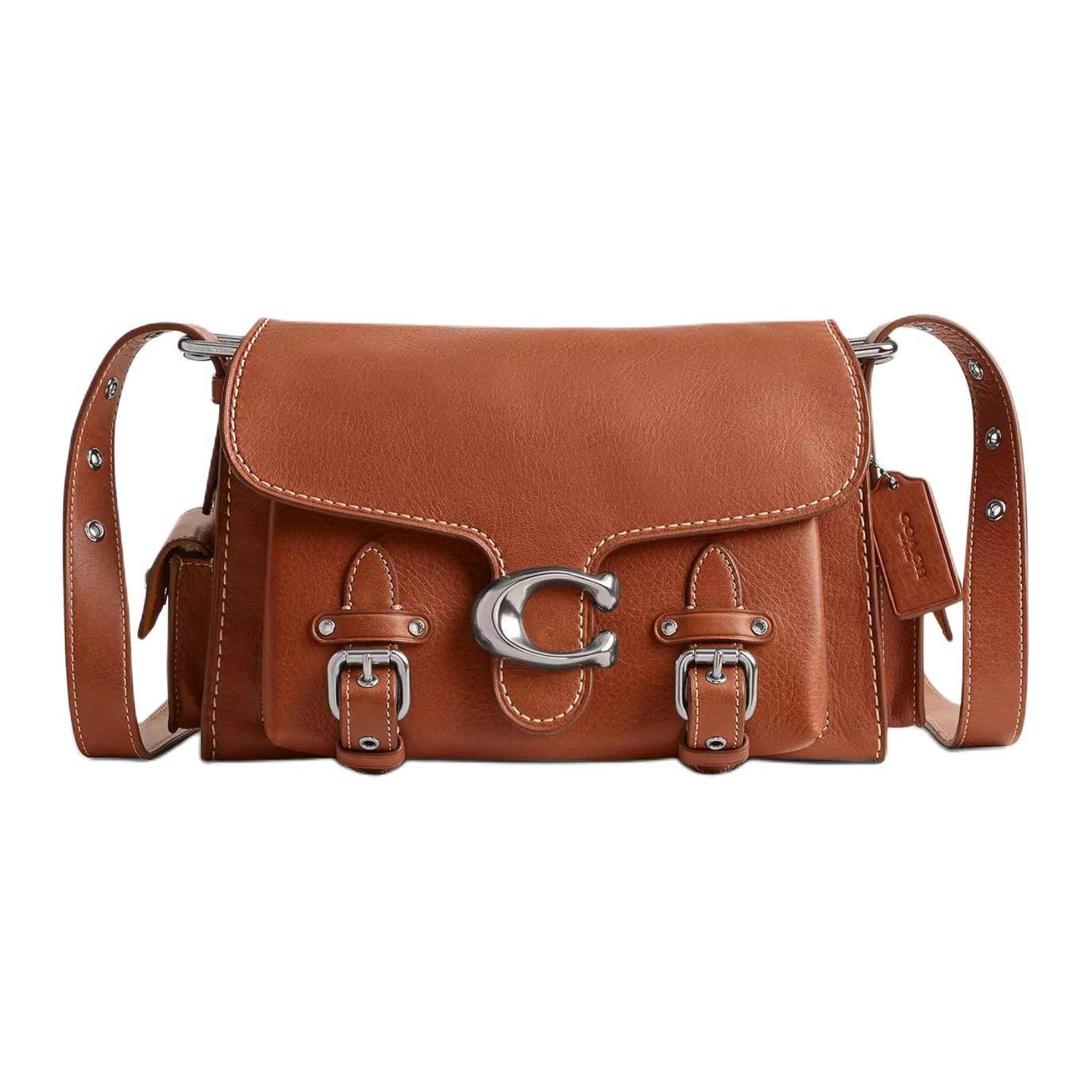 

Coach Soft Tabby 26 Logo Snap Grain Leather Shoulder Crossbody Bag Medium Women Bags Silver Polished-Amber CT721-LHBAR Basic Set (Bag+Dust Bag)