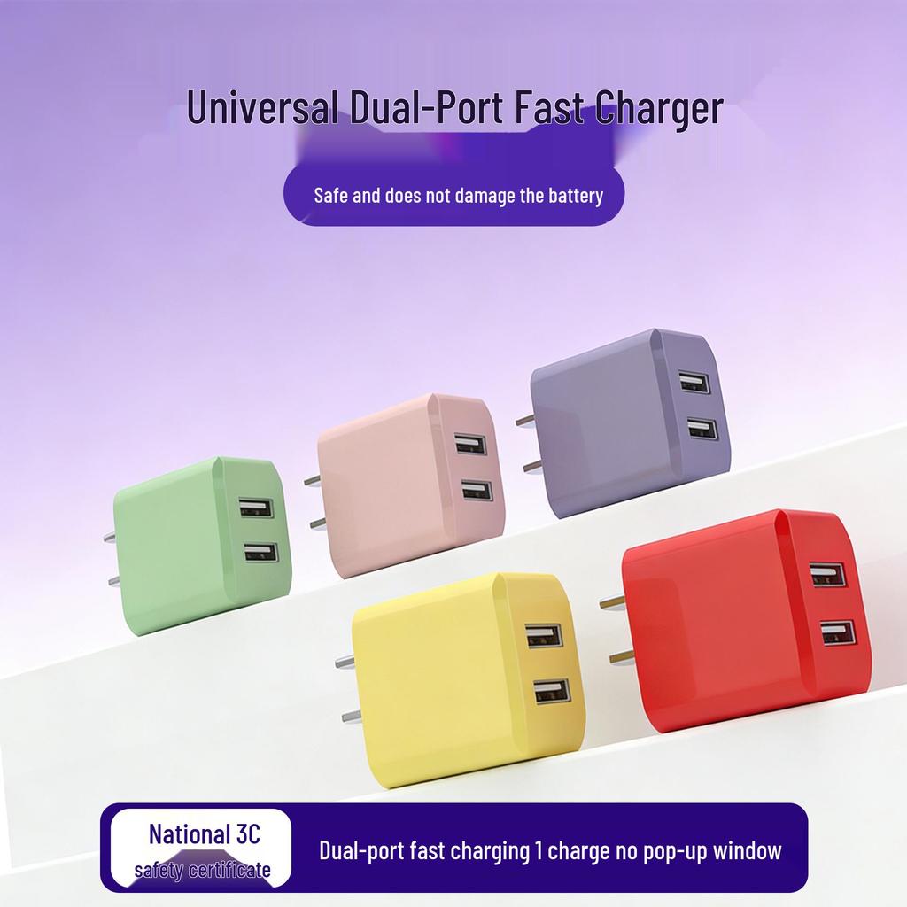 Macaron Color Dual-Port USB Charger 2A for Apple & Android