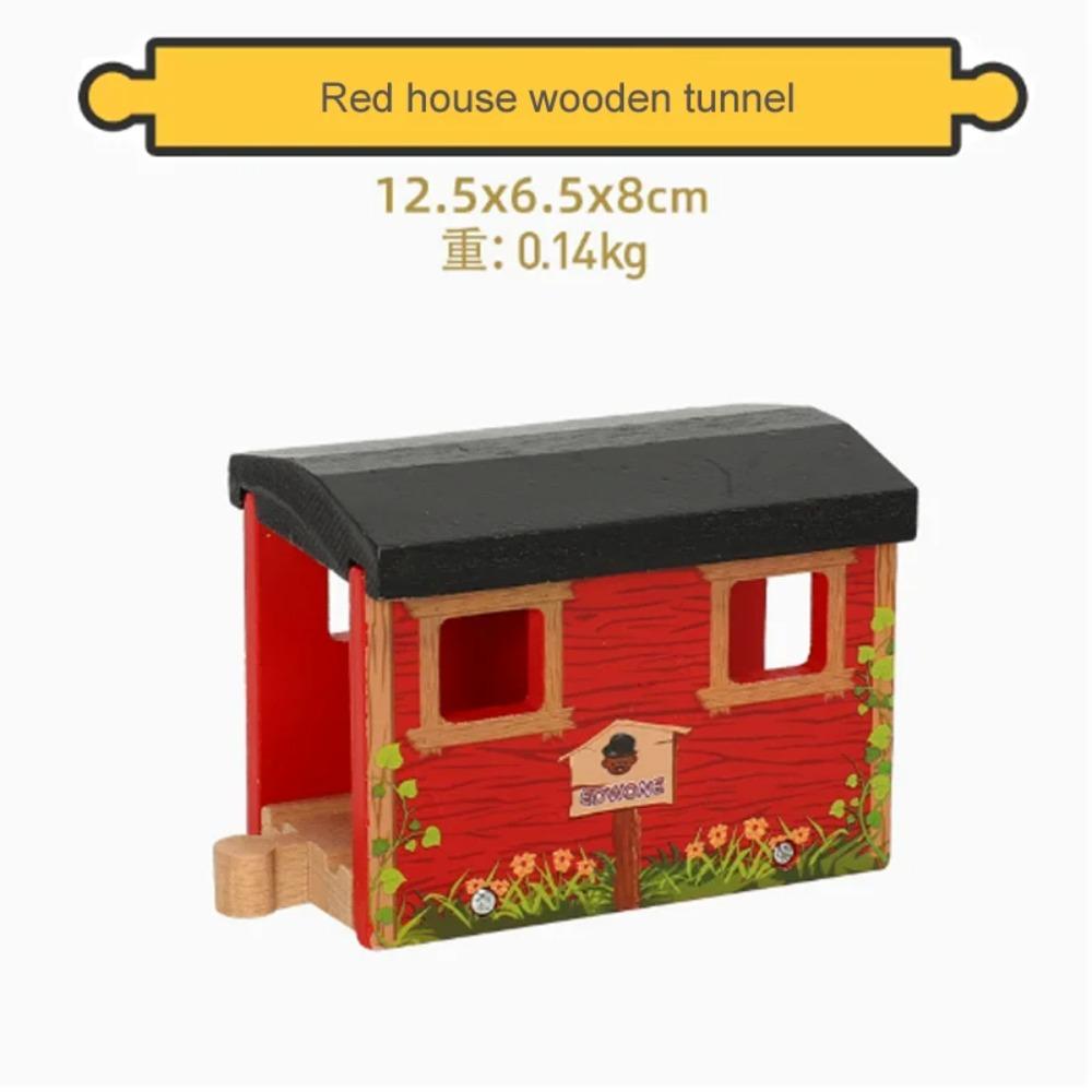Wooden Train Track Scene Building Accessories Cave Tunnel Compatible with Thomas Tank Engine Track Toys Ages 3-6