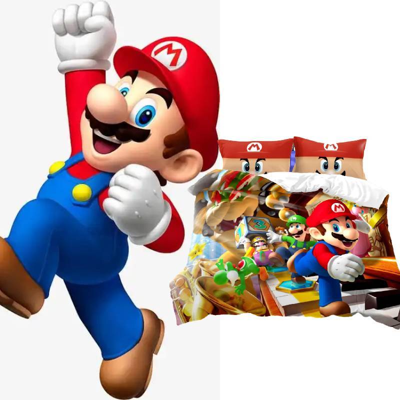 Cartoon Super Mario Single Panel Duvet Cover Set Bedding For Decor Bedroom
