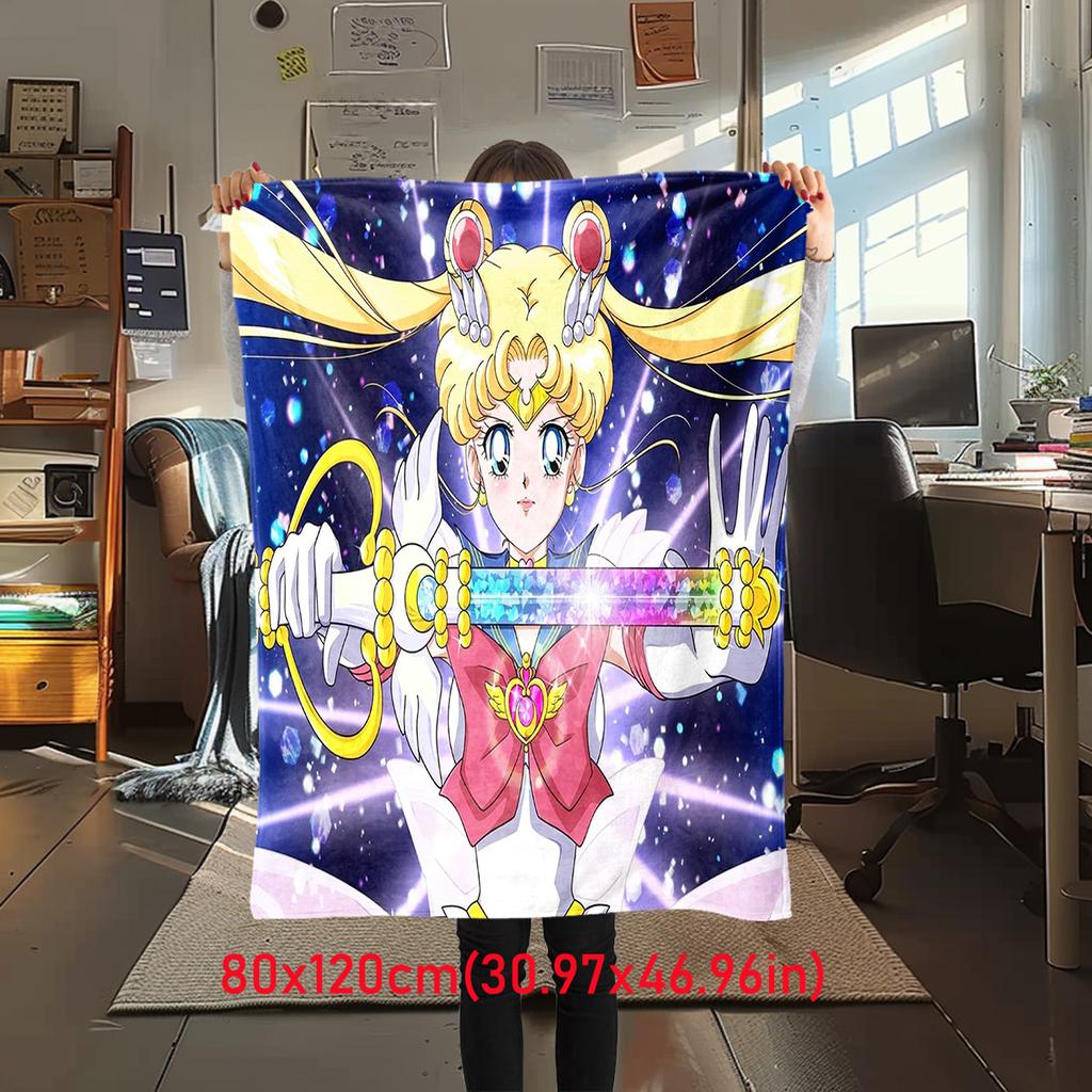 Japanese anime cute cartoon theme Sailor Moon Tsukino Usagi blanket suitable for home beds, sofa covers, office nap, outdoor warm blankets O6