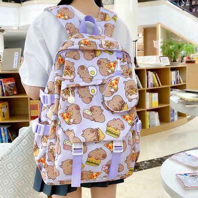 Schultasche mit Cartoon-Print für Grundschüler Kinder Graffiti Große Kapazität Leichter Rucksack