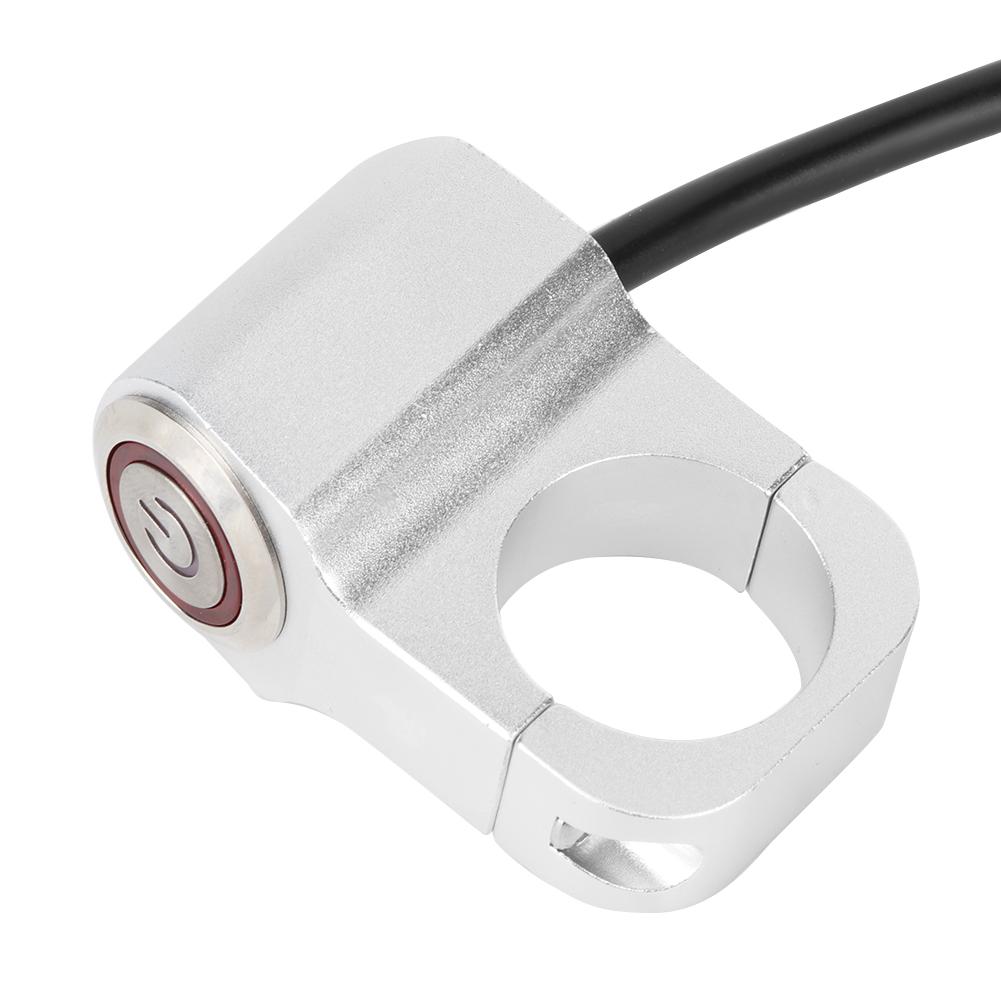 Handlebar Headlight Switch Aluminium Alloy with Red LED Indicator Light Motorcycles Modification Parts 25mm