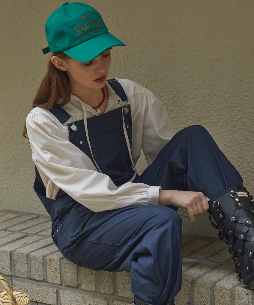 BUT'TON Logo Lettering Ball Cap Green