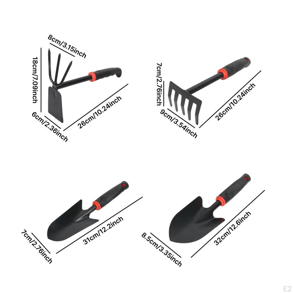 4x Garden Tool Set Hand Tools Versatile Handheld, Ergonomic Handle, Iron Gardening Tools,