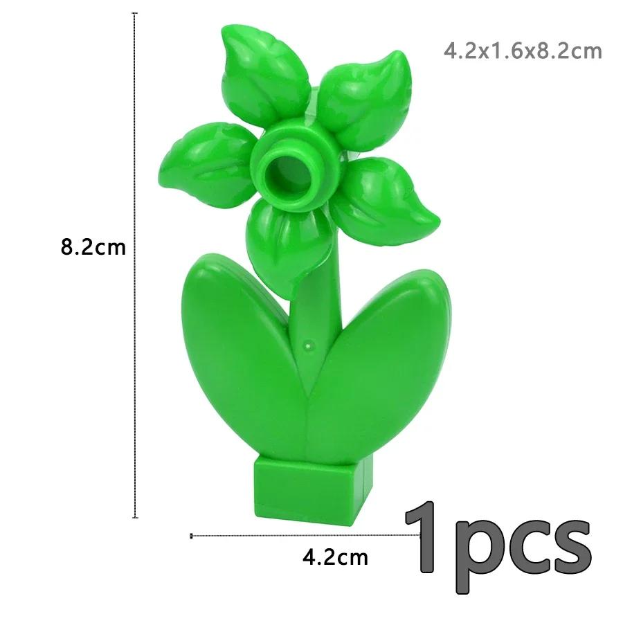 Große Größe Baustein Pflanze Obst Zubehör Blume Gras Baumstumpf Schmuck Bauernhof Kompatibel Große Platten Ziegel Duploes Spielzeug