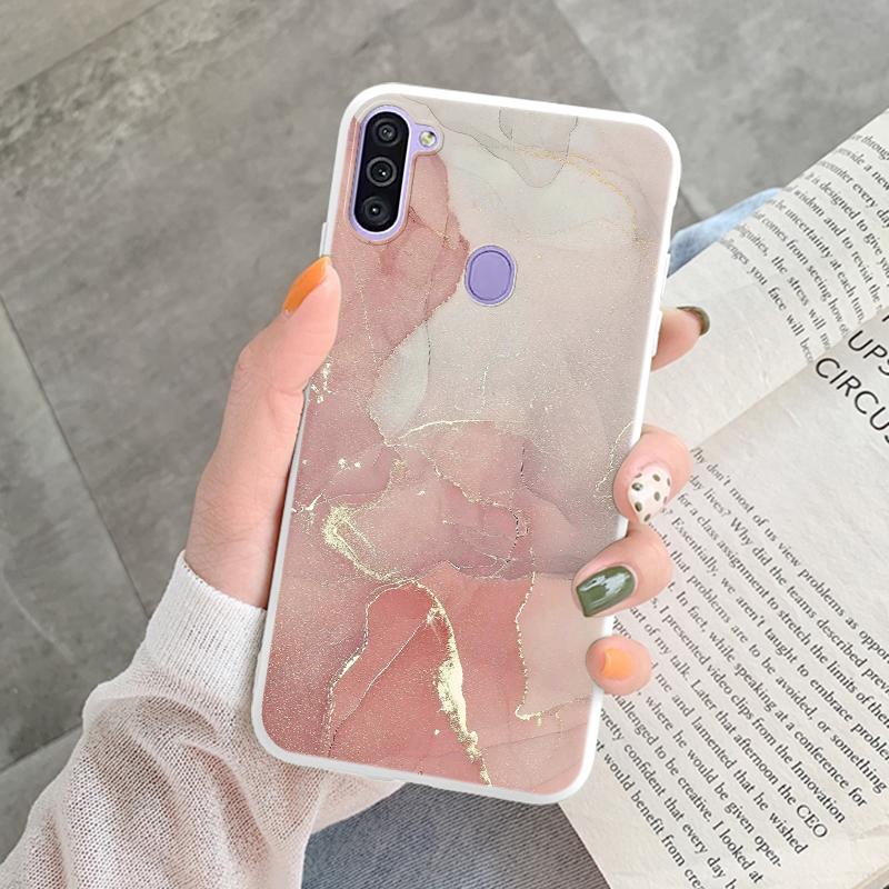 Marble Pattern Phone Case For Samsung Galaxy A11 A 11 M11 Protective Cover Case Pink Silicone Soft Funda For Samsung M14 M15 M23