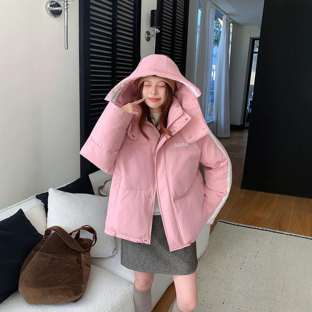 Winter new down cotton-padded clothes women's short hooded thickened loose fashion foreign fashion short cotton-padded jacket