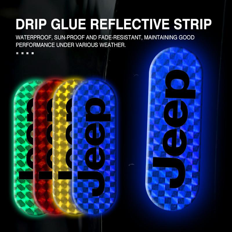 For Jeep Car Door Protection Reflective Car stickers Styling Cherokee Patriot Liberty Wrangler JK JL Commander AKN1