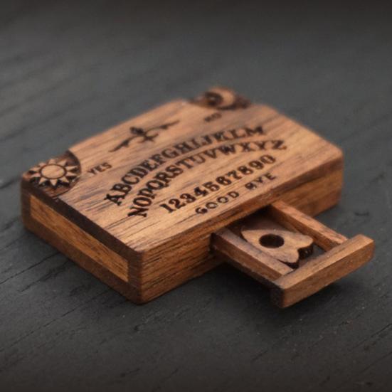 Miniature Spirit Board with Drawer Vintage Ouija Board Alphabet Ouija Board with Planchette for Halloween Decorations