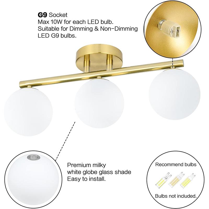 LED Glass Ceiling Light Milk White Ball For Living Room Entrance Hallway Bedroom Restroom Study Checkroom Indoor Lighting