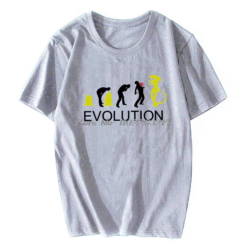 Mann Frau Mode T-Shirt Lustige Evolution von Alien Herren Sci-Fi- T-Shirt Herren Freizeit Tops Männlich Sommer Übergroßes T-Shirt Ropa