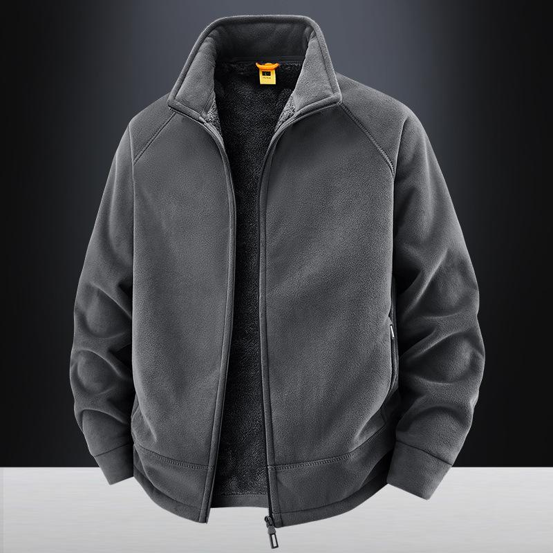 Hanorac cu Fleece Plus Catifea pentru Bărbați Toamnă/Iarnă 2025 - Cardigan Versatil, Casual, Croială Largă (2518B)