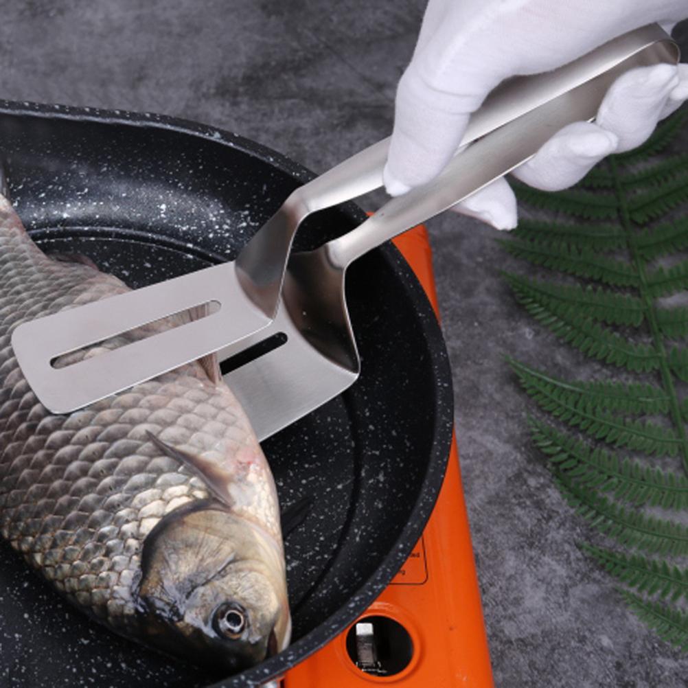 Stainless Steel Steak Clamps Cooking Tongs Multifunctional Food Flipping Spatula Tongs Clip for Meats Pizza Pies