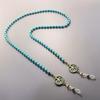 Imitation Turquoise Long Bead Chain Anti Slip Design Glasses Anti Slip Rope Outdoor Use