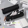 iSuperb Pen Pouch Black 3D Cylinder Pen Pouch Lightweight Pen Pouch Storage Pouch Cute Stationery Pouch Portable Cosmetic Case Zip Pouch Pencil Case