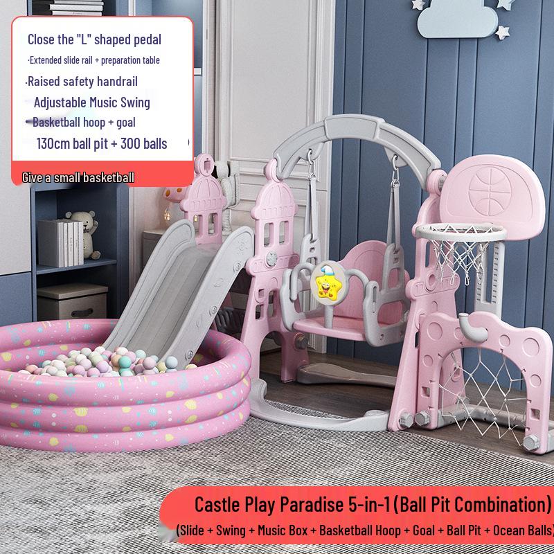 4-in-1 Indoor/Outdoor Kids Playset: Slide, Swing & More