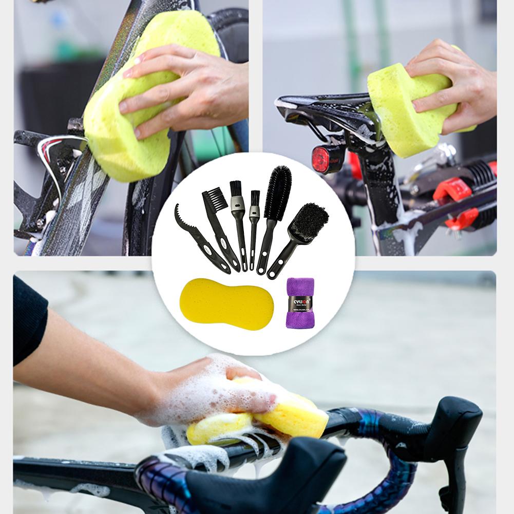 Bike Clean Brush Kit Bike Cleaning Brush Set Bicycle Cleaning Brush Tool for Mountain Road City BMX and Folding Bike
